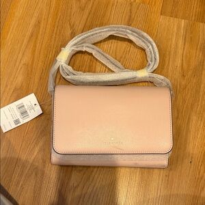 kate spade Pink Leather Crossbody Bag with Gold Logo